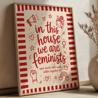 I Det Här Huset Är Vi Feminister Söt Aktivist Poster