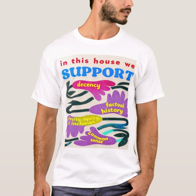 I Det Här Huset Stödjer Vi Anständighet Mångfald,  T Shirt (Framsida)