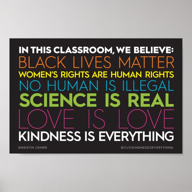 I det här klassrummet.. Kindness är allt-tecken Poster (Framsidan)