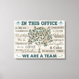 I det här kontoret är vi team, Office Canvas Art