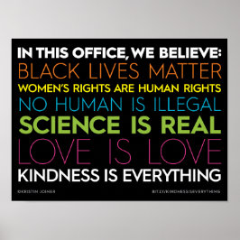 I det här kontoret... Kindness är allt-tecken Poster