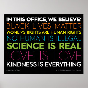 I det här kontoret... Kindness är allt-tecken Poster