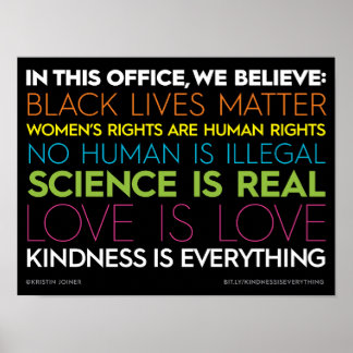 I det här kontoret... Kindness är allt-tecken Poster