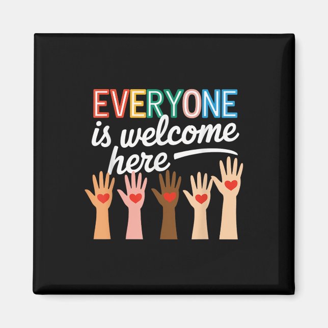 I det här rummet är alla välkomna hit Lärare Stud Magnet (Framsidan)