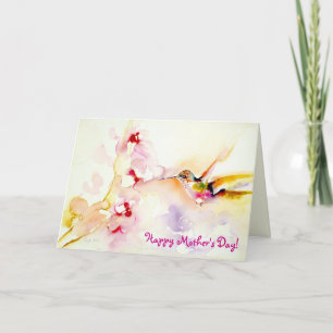 "I det rosa" Hummingbirdtrycket Kort