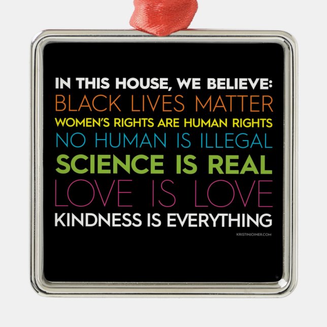 I detta hus kvadrera prydnaden julgransprydnad metall (Framsidan)