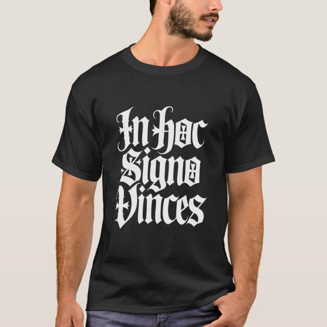 i detta tecken ska du segra Tempelherre gotisk T Shirt (Framsida)