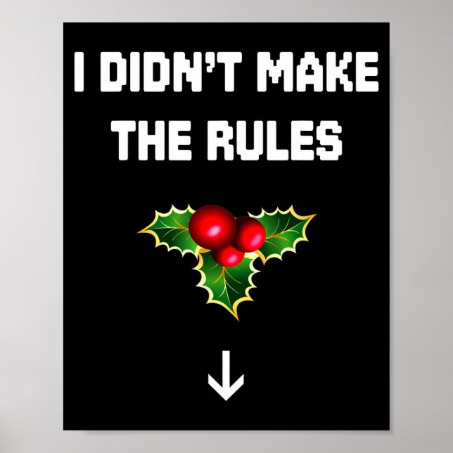 I Didn't Make The Rules Funny Christmas Mistletoe  Poster (Framsidan)