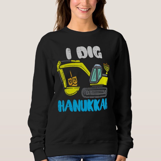 I Dig Hanukkah Excavator Construction Toddler Hanu T Shirt (Framsida)