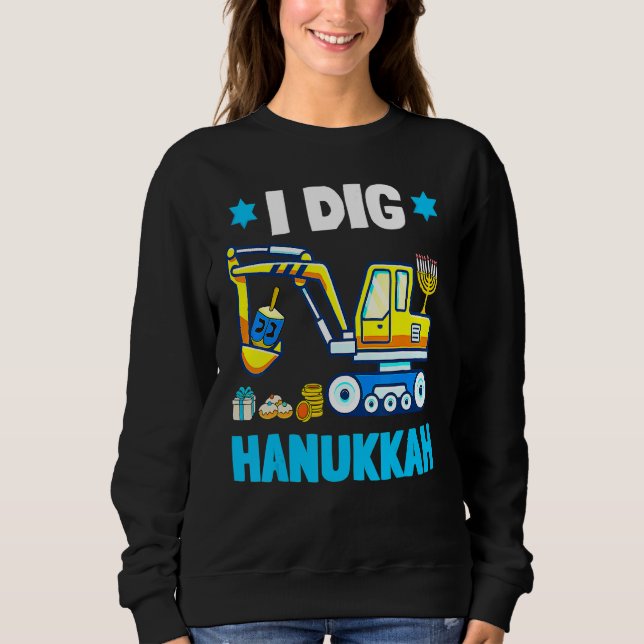 I Dig Hanukkah Excavator Construction Toddler Hanu T Shirt (Framsida)