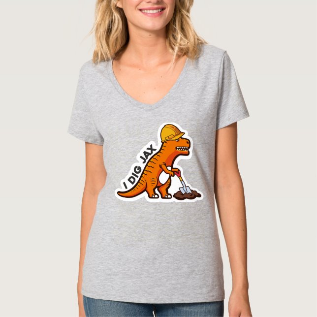 I Dig Jax V Neck Shirt T (Framsida)