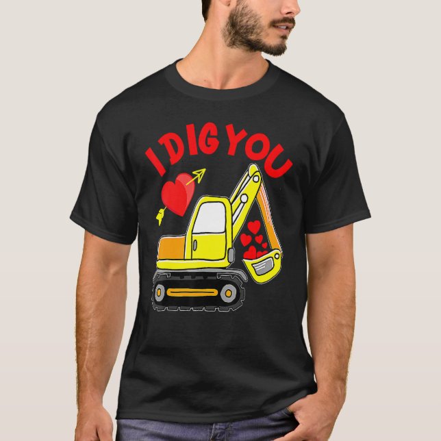 I Dig You Construction Truck Valentines Day Toddle T Shirt (Framsida)