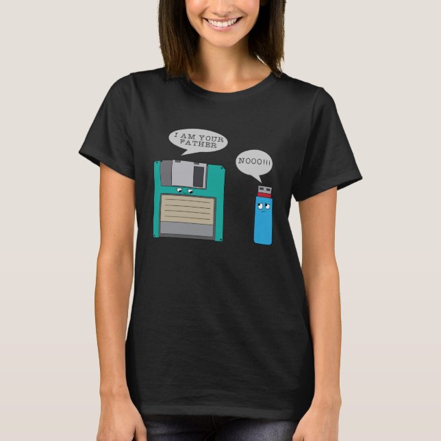 I din Far Nooo Diskette och USB-konspiration T Shirt (Framsida)