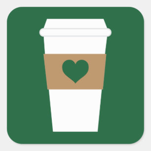 I Disponibel kaffe i Kärlek Kopp Fyrkantigt Klistermärke