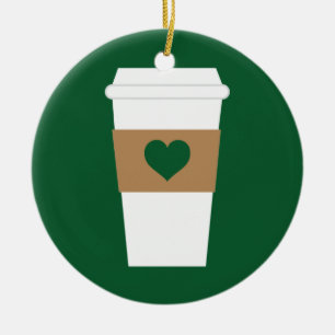 I Disponibel kaffe i Kärlek Kopp Julgransprydnad Keramik