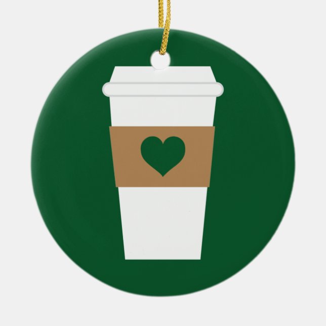 I Disponibel kaffe i Kärlek Kopp Julgransprydnad Keramik (Framsidan)