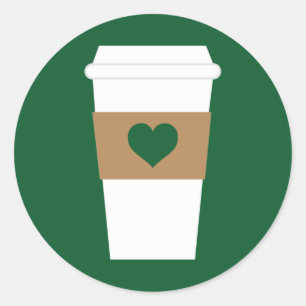 I Disponibel kaffe i Kärlek Kopp Runt Klistermärke