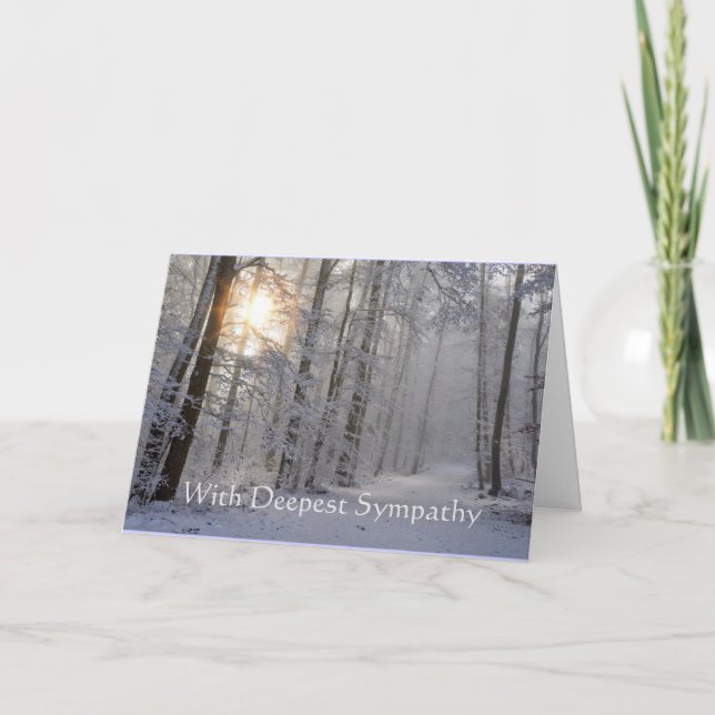 I djup sympati med Winter Road Trail Träd Frost Kort (Framsida)
