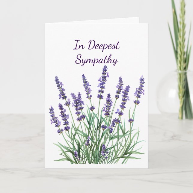 I djupaste sympati Lavendel Lila Trädgårdsblomma Kort (Framsida)