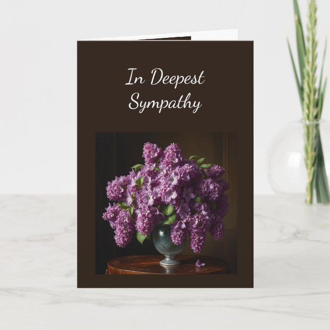 I djupaste sympati Lilac Garden Blommor Kort (Framsida)
