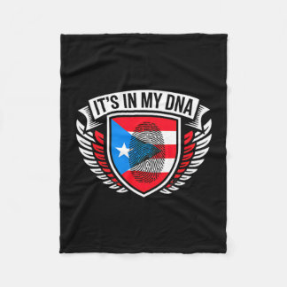 I dna-avtryck i puerto rico rican flagga stolthet fleecefilt