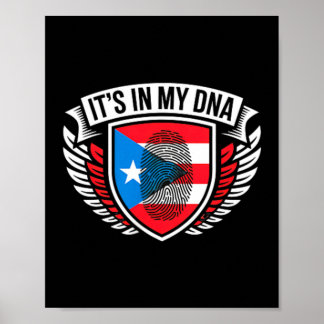 i DNA Fingerprint i Puerto Rico puertoricansk flag Poster