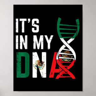 i DNA mexikansk flagga stolt mexiko stolthet män k Poster