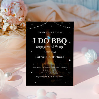 I Do BBQ - BBQ Natt Par Förlovningsfest Inbjudningar