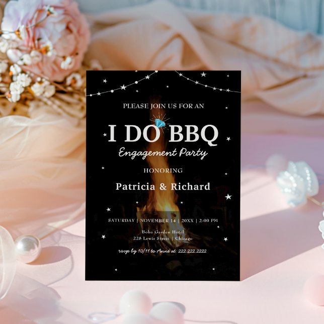 I Do BBQ - BBQ Natt Par Förlovningsfest Inbjudningar (I Do BBQ Engagement Party Invitation | BBQ Night Engagement, Couples Shower, or Rehearsal Dinner)