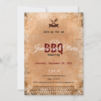 I Do BBQ Invitation, Couples Shower Engagement Inbjudningar
