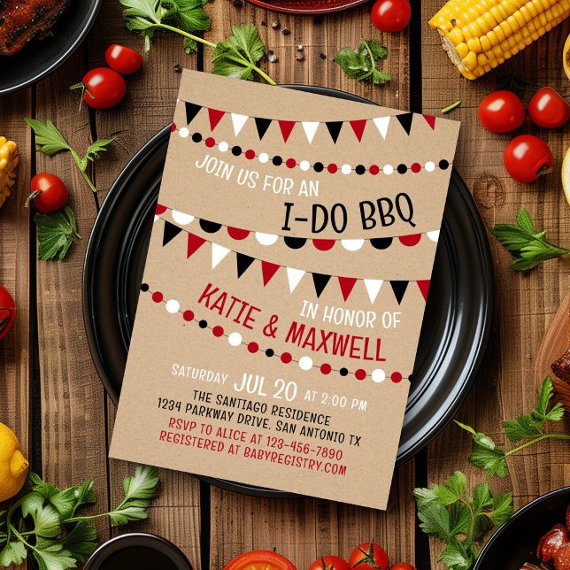 I Do BBQ Par Inbjudningskort för möhippan (Skapare uppladdad)