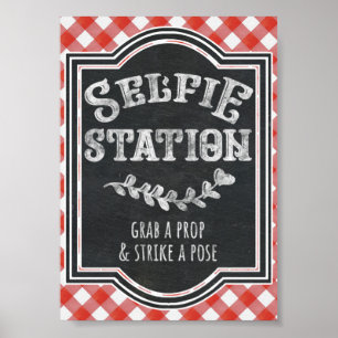 I Do BBQ Parets Förlovningsfest Selfie Station Poster