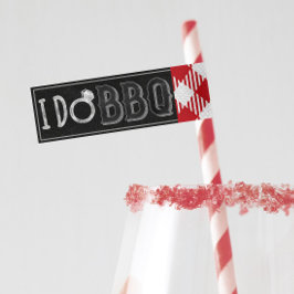 I Do BBQ Straw Märkre Drink Flagga Etikettband