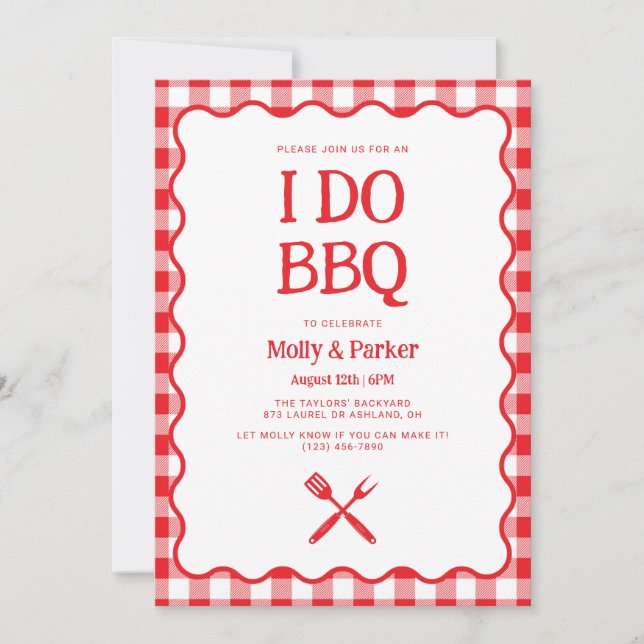 I Do BBQ Wedding Barbecue Invitation Inbjudningar (Framsida)