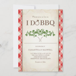 I Do BBQ Wedding Invitations Red Gingham Pattern Inbjudningar