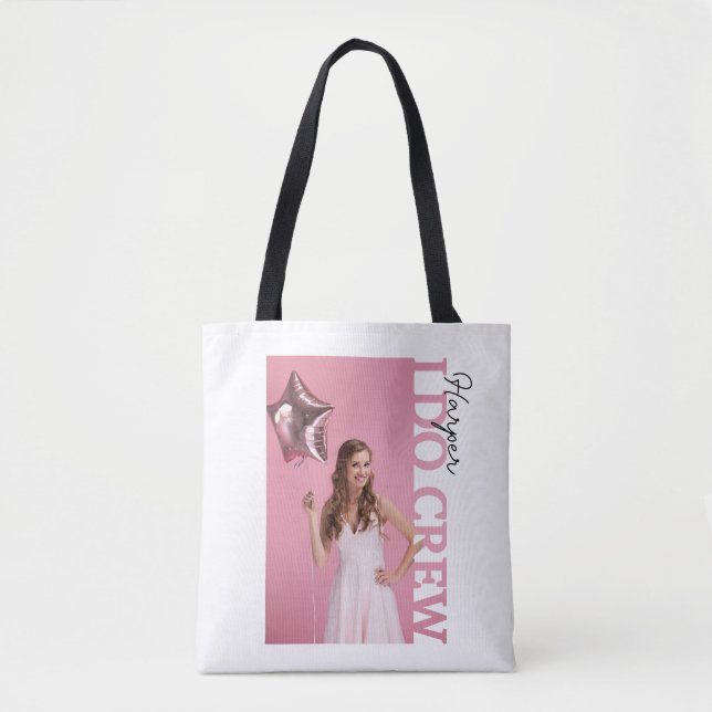 I Do Crew Bride Party Photo Tote Bag | Personalise Tygkasse (Framsida)