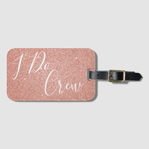 I Do Crew Rosa Glitter Bachelorette Party Märkre Bagagebricka