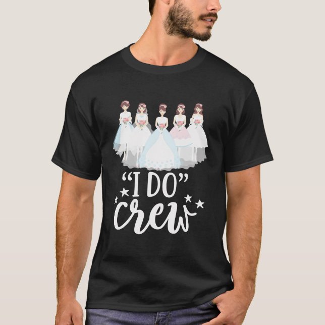 I Do Crew Tröjor Svart Och Vitt Brud Möhippa (Framsida)