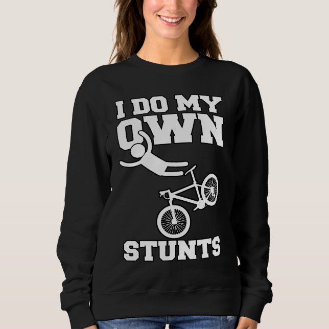 I Do My Own Stunts Bike BMX Bicycle Rider Hospital T Shirt (Framsida)