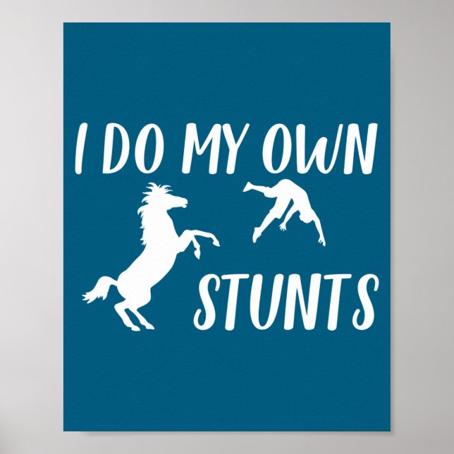 I Do My Own Stunts Horse Funny  Poster (Framsidan)