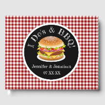 I Do och BBQ Red Gingham Hamburger Avslappnad Bröl