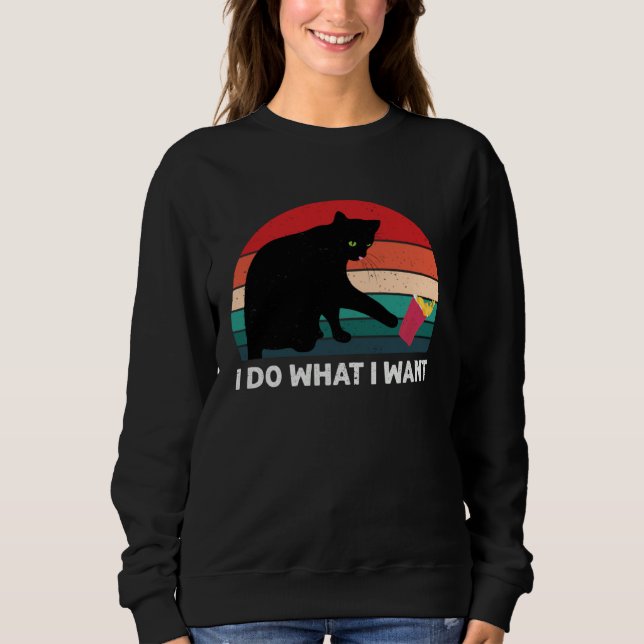 I Do What I Want Cat  Retro Cat    Cat  10 T Shirt (Framsida)