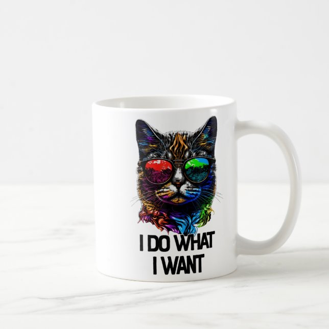 I Do What I Want Cat With Sungles  Kaffemugg (Höger)