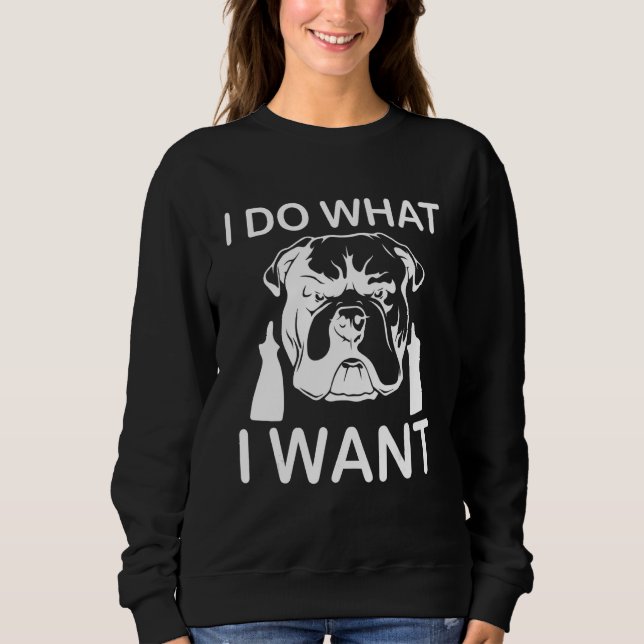 I Do What I Want Cool Dog Attitude Middle Finger T Shirt (Framsida)