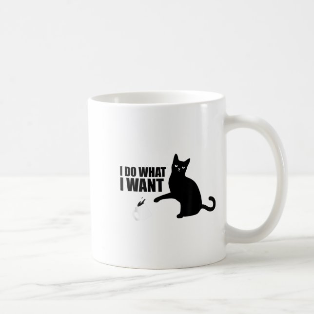 I Do What I Want Funny Cat Meme  Kaffemugg (Höger)