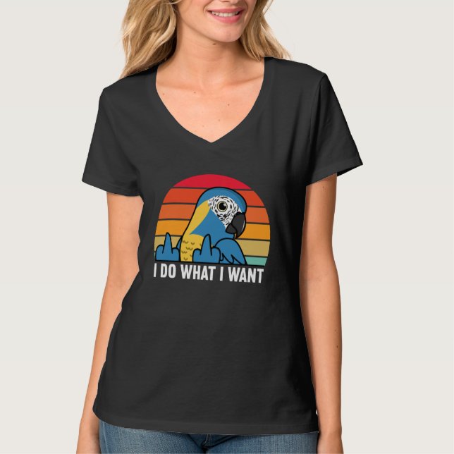 I Do What I Want Parrot I Blue throated Macaw T Shirt (Framsida)