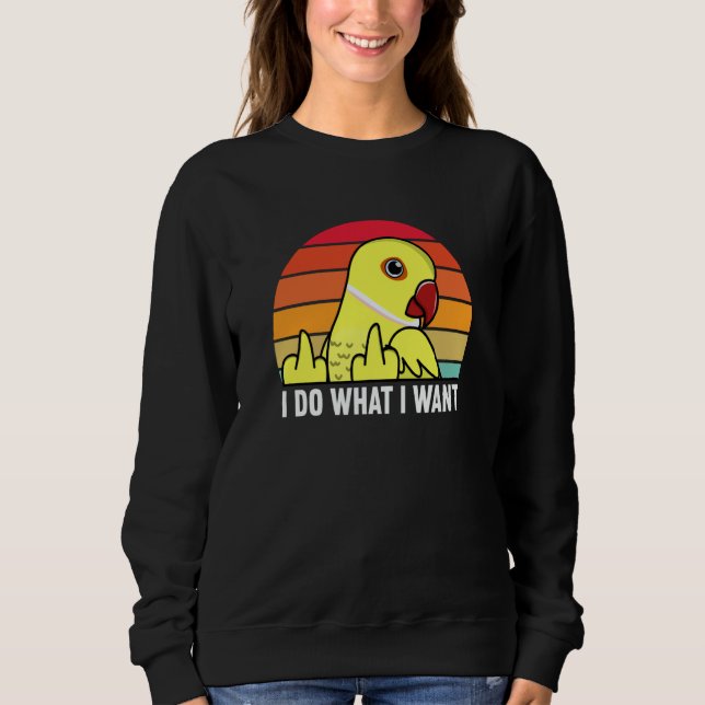 I Do What I Want Parrot I Yellow Indian Ringneck T Shirt (Framsida)