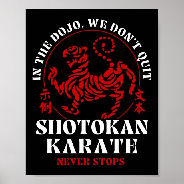 I Dojo lämnar vi inte Shotokan Karate Poster (Framsidan)