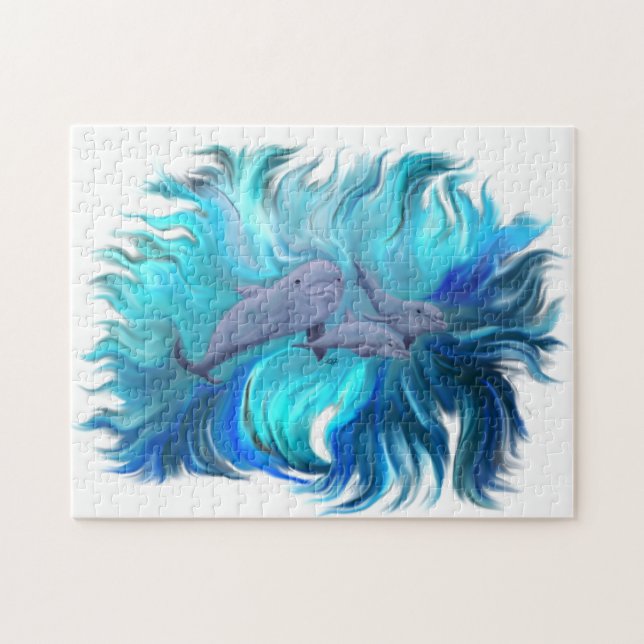 I Dolphin School Pussel (Horisontell)