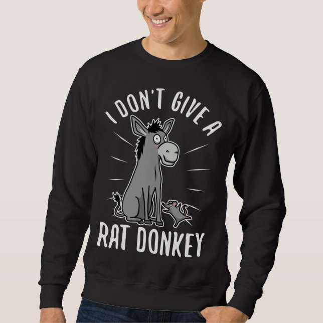 I Don t Give A rat donkey  1 Lång Ärmad Tröja (Framsida)